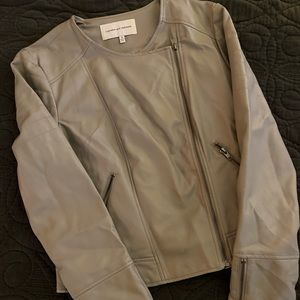 Cupcakes and Cashmere Faux Leather Jacket Gray S